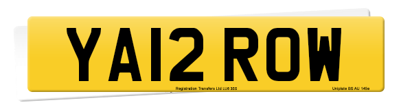 Registration number YA12 ROW